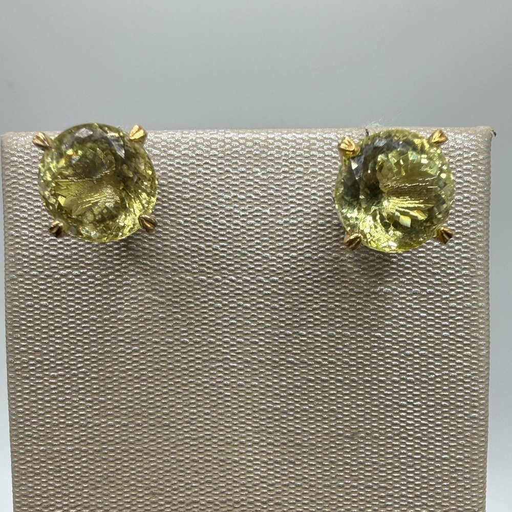 NEW Gems En Vogue Lemon Quartz Stud Earrings 925 NH